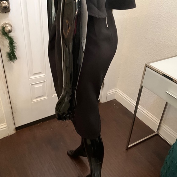 NWOT SEXY SLEEVELESS PENCIL STYLE DRESS W/ BELERO FLOW ATTACHED TOP L ♥️♥️♥️ - Picture 12 of 16